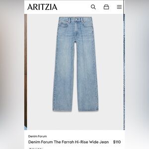 Aritzia The Farrah high rise wide Jean